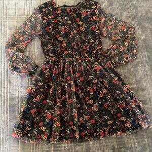 GAP Floral Kids Dress with Sheer Sleeves